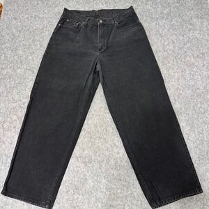 Vintage LL Bean Jeans Womens 16P Black Denim Straight Leg High Rise 100% Cotton